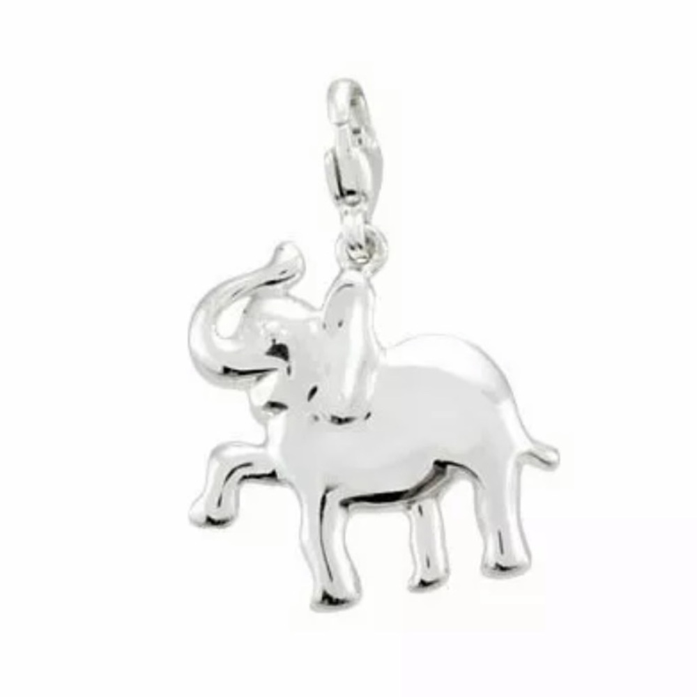 Sterling Silver Elephant Charm Lobster Clasp